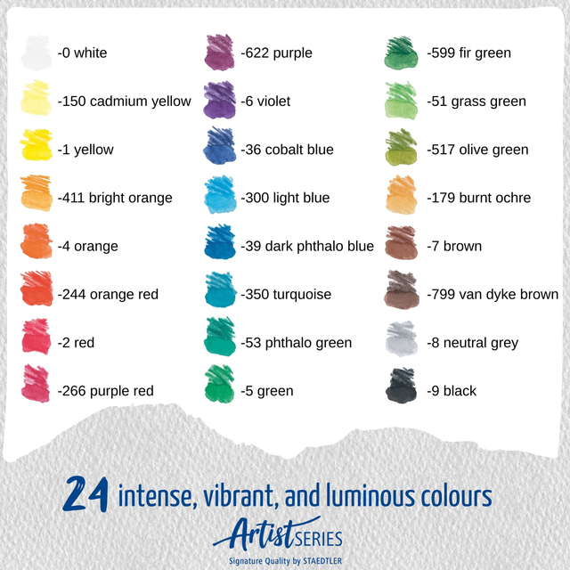 Aquarelpotlood Staedtler Mars Lumograph set à 24 kleuren
