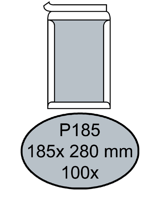 Board back pocket 280x185mm p&s white 120gsm