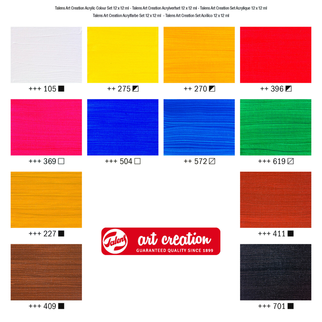 Acrylverf Talens Art Creation 12ml set à 12 kleure