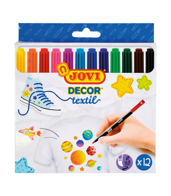 Textielstift Jovi assorti set à 12 stuk