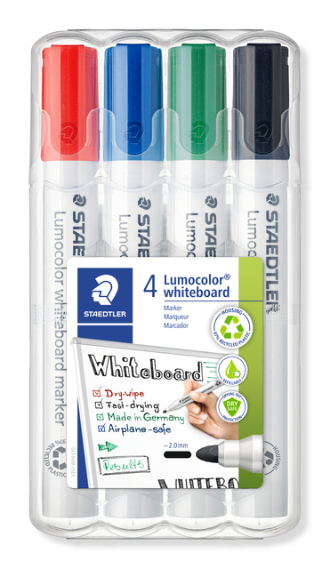 Staedtler 351 White Bd Marker Asstd Pk 4
