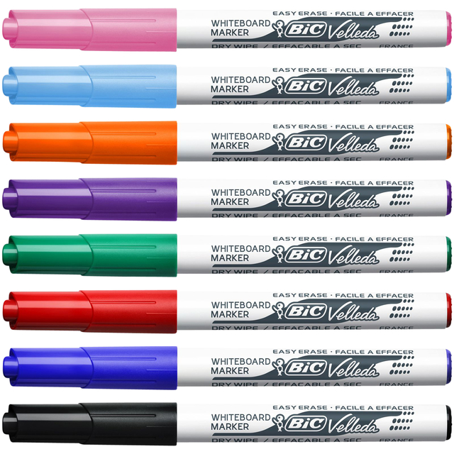Whiteboardmarker Bic Velleda 1748 rond medium assorti blister à 8st
