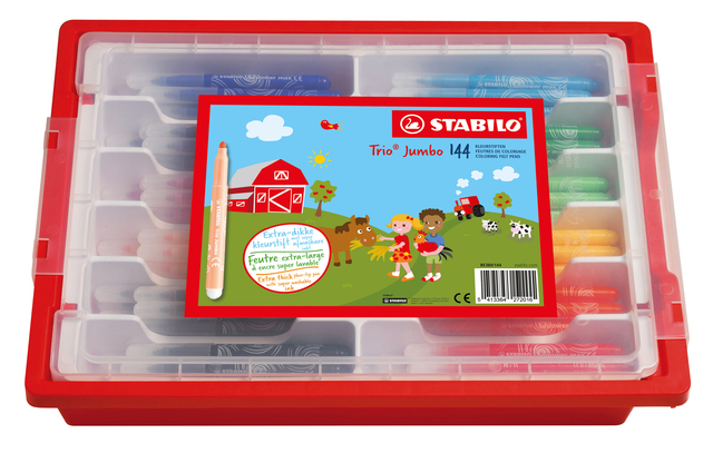Viltstift STABILO Trio Jumbo 380 XL assorti classpack à 144 stuk