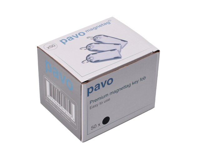 Sleutellabel Pavo magnetisch 50 stuks zwart