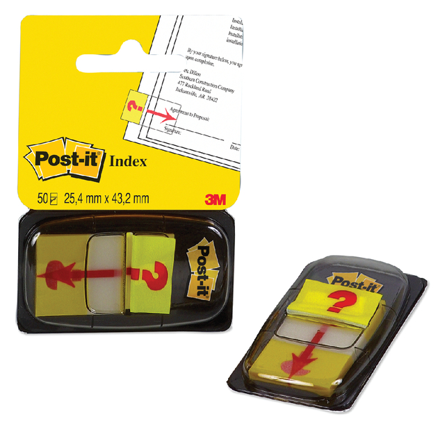 Index tabs Post-it 68031 25.4x43.2mm "sign here" yellow