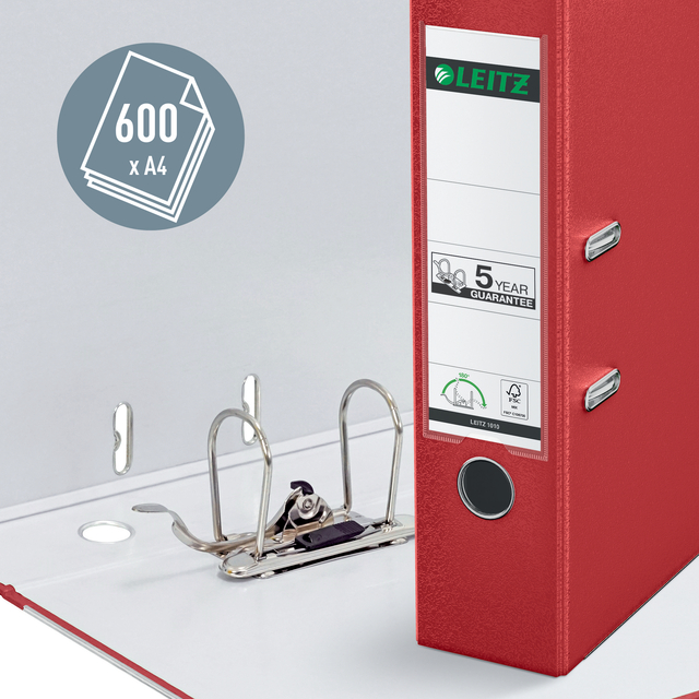 Lever arch file Leitz  80mm PP A4 red