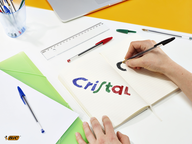 Balpen Bic Cristal medium blauw blister à 10 stuks
