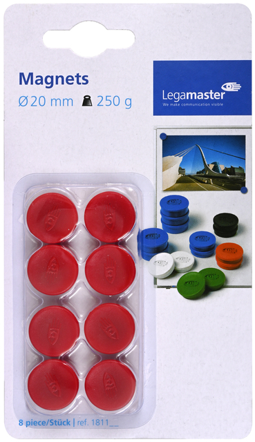 Legamaster magnet 20mm red 8pcs C&C