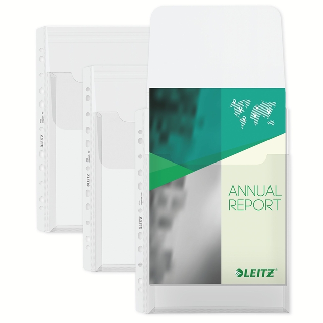 Harmonica showtas Leitz Premium met bovenklep copy safe PP A4  glashelder 5 stuks