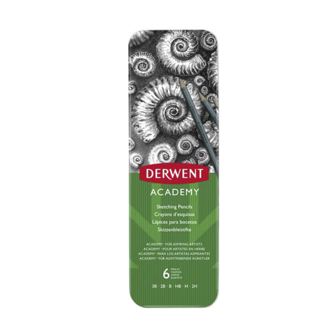 Derwent Academy Sketch Pencils Tin 6 Pieces