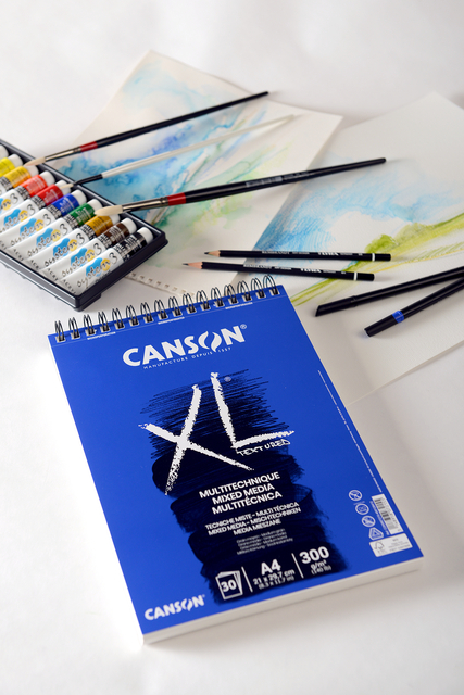 Mixed mediapapier Canson XL Textured Mixed Media 15vel 300gr A5 wit