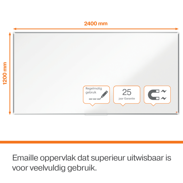 Whiteboard Nobo Premium Plus 120x240cm emaille