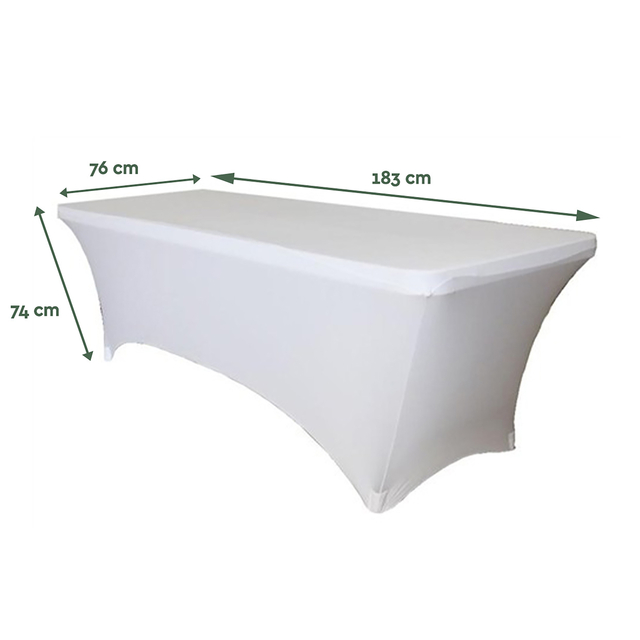 Tafelrok BRASQ 183x76x74cm wit