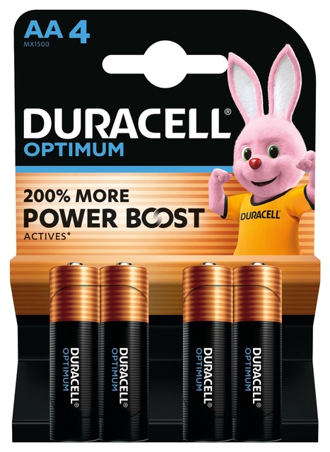 Batterij Duracell Optimum 200% 4xAA