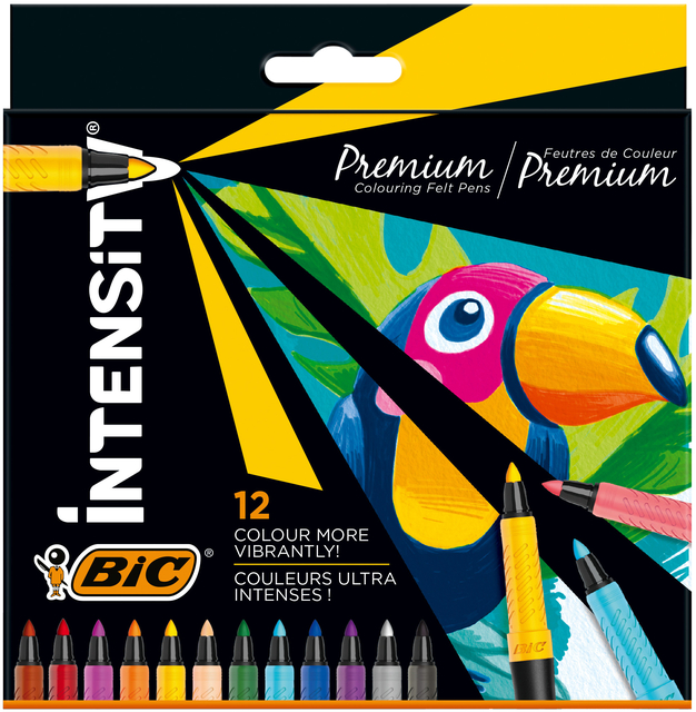 Kleurstiften Bic Intensity Premium assorti etui à 12 stuk