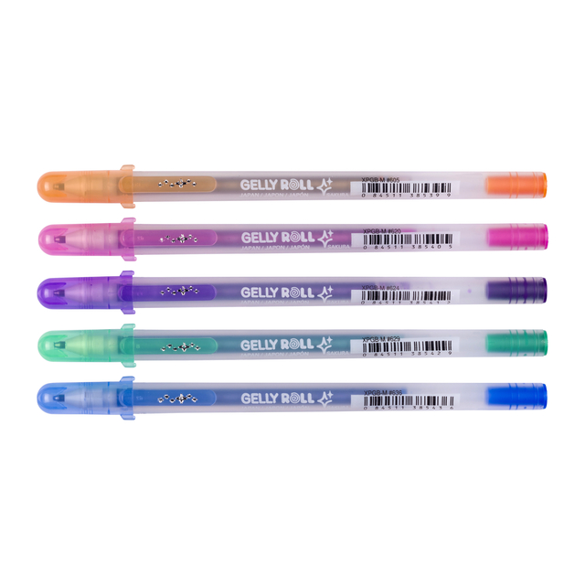 Gelschrijver Sakura Gelly Roll Silver Shadow set à 5 kleure