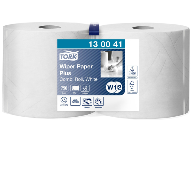 Cleaning paper Tork Wiping Plus Combi W1/2 multifunctional 255m white 130041