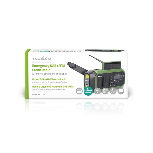 Noodradio Nedis DAB+ FM zonnepaneel