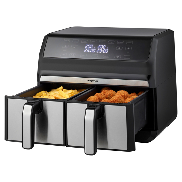 Airfryer Inventum 2 x 4 liter 1700 watt zwart/rvs