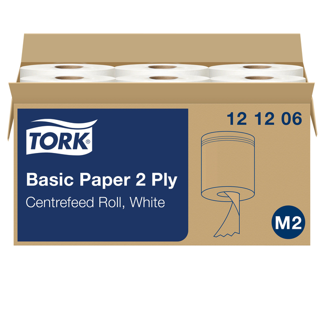 Cleaning roll Tork Basic M2 center feed multifunctional 2-layer 160m white 121206