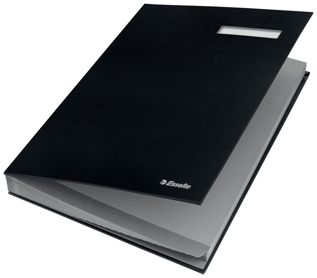 Signature book Esselte carton 20 tabs black
