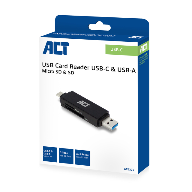 Card reader ACT USB-C/USB-A 3.0