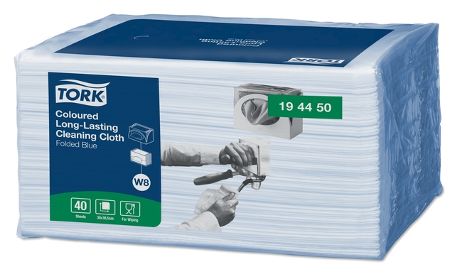 Cleaning cloth Tork Long-Lasting W8 multifunctional folded blue 194450