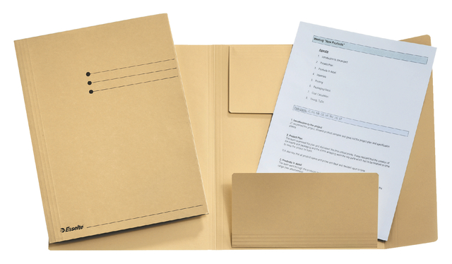 3-flap A4 folder Esselte manilla 275gr beige