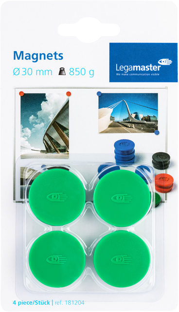Legamaster magnet 30mm green 4pcs C&C