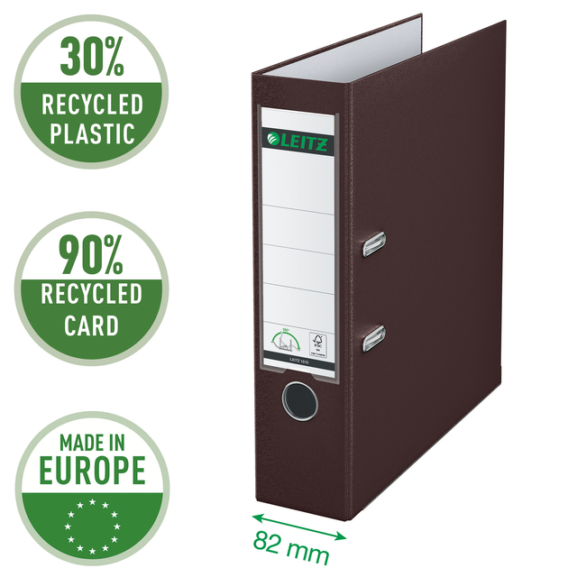 Lever arch file Leitz  80mm PP A4 brown
