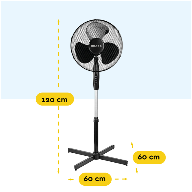 Statiefventilator BRASQ F300 Ø 40cm zwart
