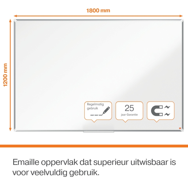 Whiteboard Nobo Premium Plus 120x180cm emaille