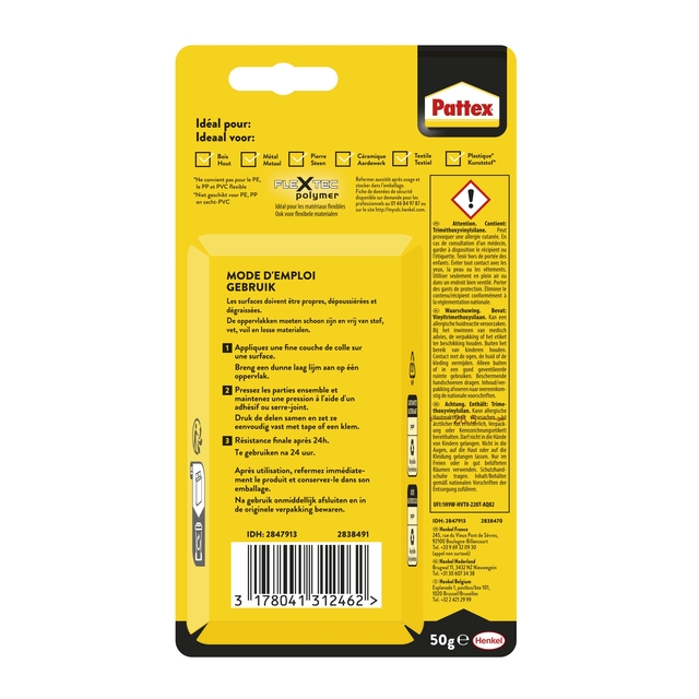 All-purpose glue Pattex 100% tube 50 grams on blister