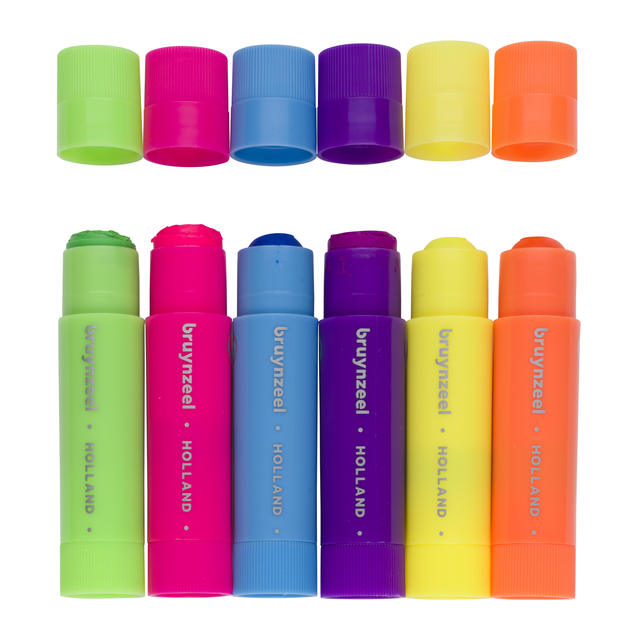 Plakkaatverf sticks Bruynzeel Neon 6 kleuren