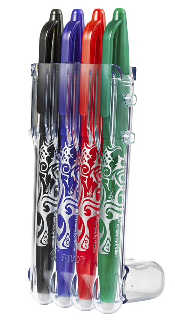 Rollerpen PILOT friXion medium basis assorti Set2Go à 4 stuk