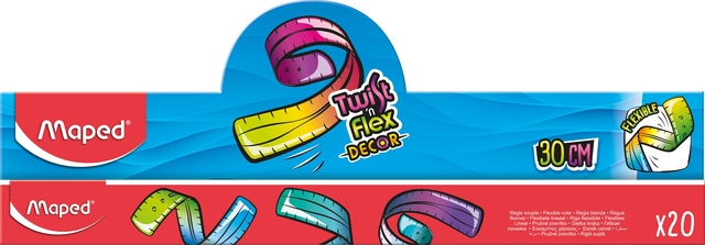 Liniaal Maped Twist 'n Flex Decor Animals 30cm assorti display à 20st