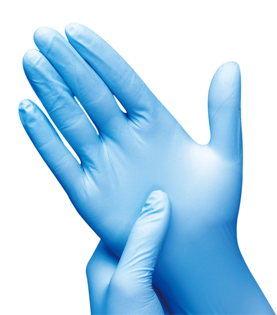 Handschoen Hynex L nitril blauw pak à 100 stuk