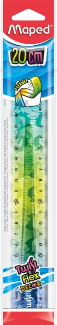 Liniaal Maped Twist 'n Flex Decor Animals 20cm display à 20 stuks assorti