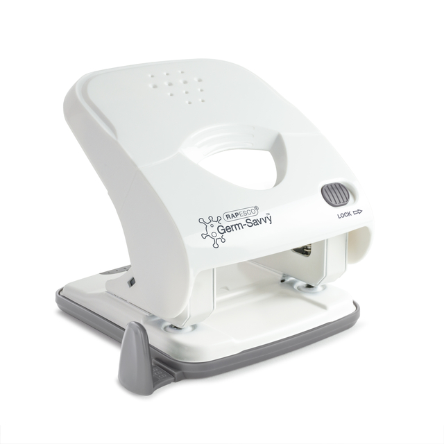 Perforator Rapesco Germ-Savvy antibacterieel 2-gaats wit