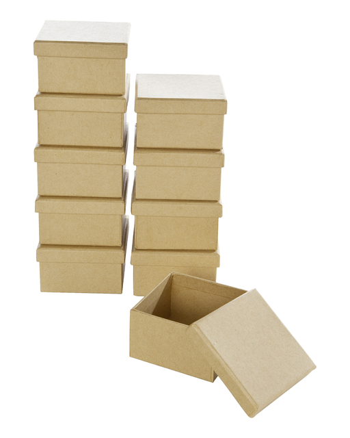 Doos karton Folia mini 7,5x7,5x4,5cm 10 stuks kraft