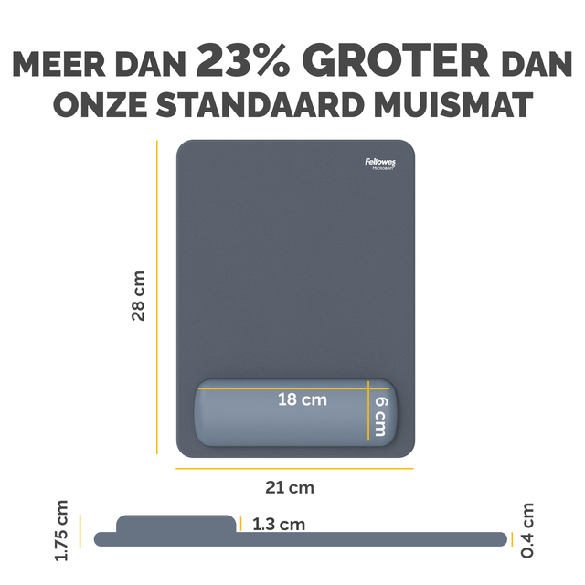Muismat met polssteun Fellowes Breyta XL blauw