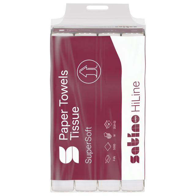 Handdoek Satino PT2 Prestige w-vouw 2-laags 206x320mm 25x120 vel wit 276600
