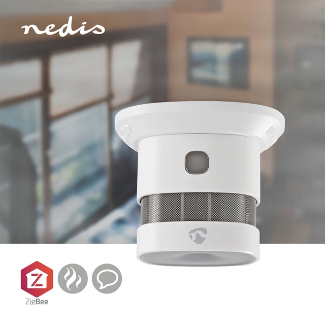 Rookmelder Nedis Smartlife Zigbee 3.0 Wifi 10 jaar sensor wit