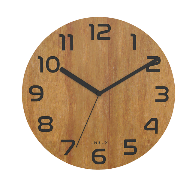 Wall clock Unilux Palma bamboo black