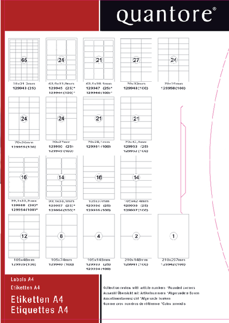 Label Quantore 63.5x33.9mm 2400 pieces