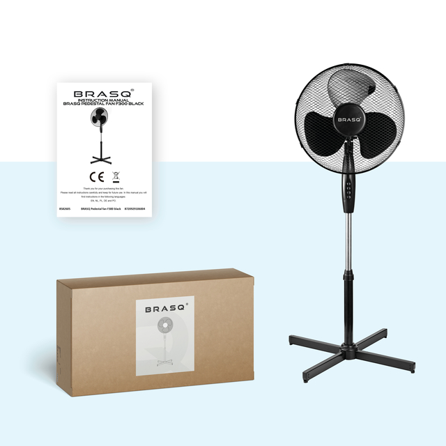 Statiefventilator BRASQ F300 Ø 40cm zwart