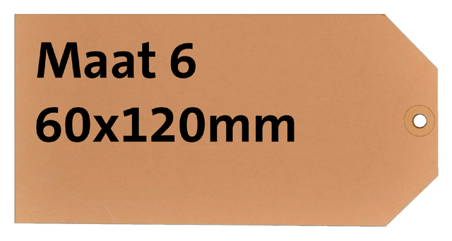 Label tags HF2 carton Nr6 200gr. 60x120mm 1000 pcs.