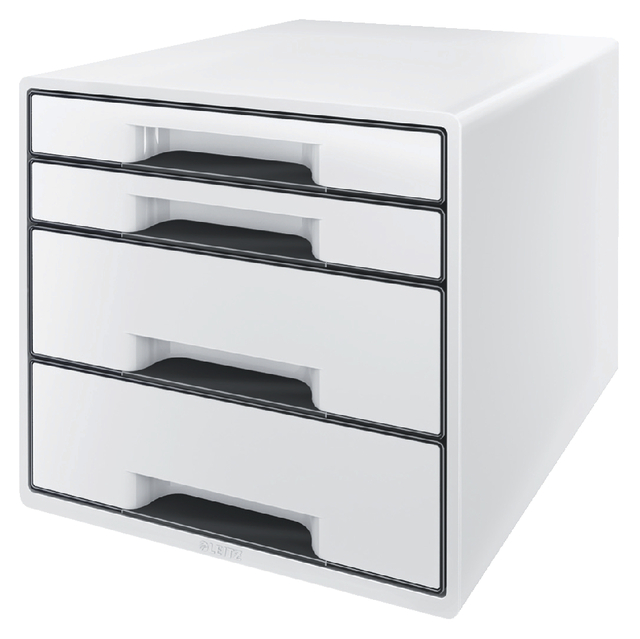 Drawer Cabinet Leitz WOW Cube A4 maxi 4 drawers white/black