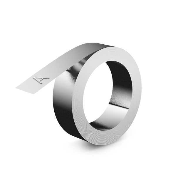 Reliëftape Dymo embossing niet klevend aluminium 12mm zilve