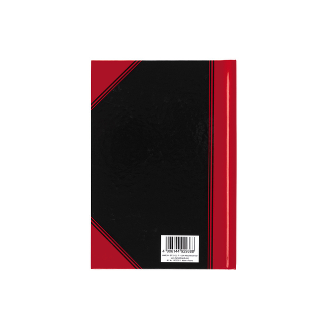 Landré A5 china hard cover exercise book, ruled, 192 pages, black/re